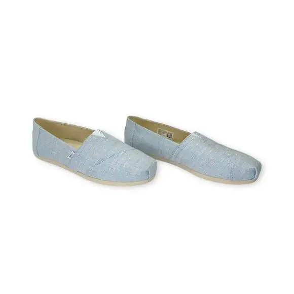 Toms Women's New Alpargata Flats Size 8.5 Light Blue Speckled Linen Slip On - Picture 14 of 15